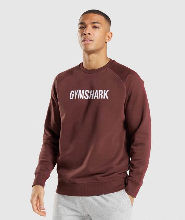 Panske Pulovre Gymshark Apollo Crew Ruzove Hnede | BL1293456